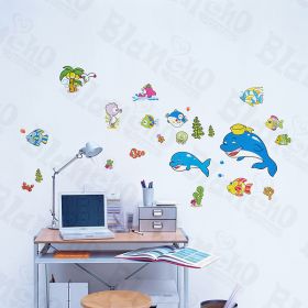 Jumping Dolphins - Wall Decals Stickers Appliques Home Decor