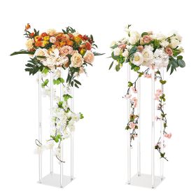 VEVOR 2PCS 31.5inch High Wedding Flower Stand, With Acrylic Laminate,Acrylic Vase Column Geometric Centerpiece Stands